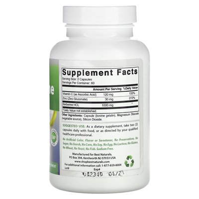 Best Naturals, Berberine Plus, 1000 mg, 120 capsules (500 mg per capsule)