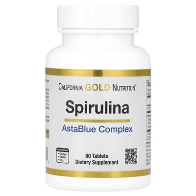 California Gold Nutrition, Spirulina Astablue Complex, 60 Tabletten
