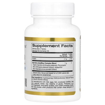 California Gold Nutrition, Spiruina astablue Complex, 60 tabletek