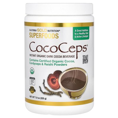 California Gold Nutrition, Superfoods, Cococeps, Bio-Kakao, Cordyceps und Reishi, 7,93 uncji (225 g) California Gold Nutrition, Superfoods, Cococeps, Bio-Kakao, Cordyceps und Reishi, 7,93 uncji (225 g)