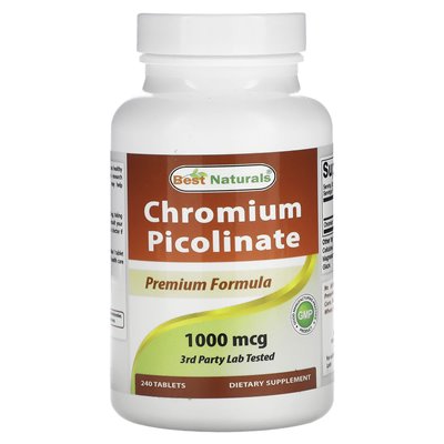 Best Naturals, Chromium Picolinate, 1000 mcg, 240 tabletek Best Naturals, Chromium Picolinate, 1000 mcg, 240 tabletek