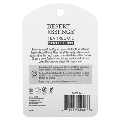 Desert Essence, Oliwa z Drzewa Herbacianego do Nici dentystycznej, Woskowana, 50 jardów (45.7 m) Desert Essence, Oliwa z Drzewa Herbacianego do Nici dentystycznej, Woskowana, 50 jardów (45.7 m)