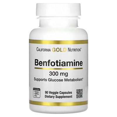 California Gold Nutrition, Benfotiamine, 300 mg, 90 Vegetarian Capsules