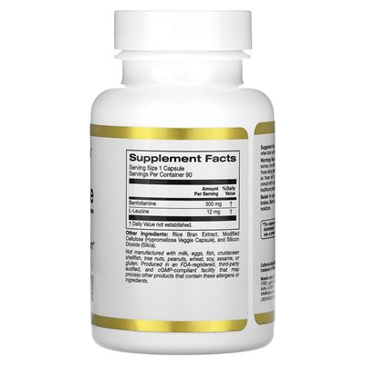 California Gold Nutrition, Benfotiamine, 300 mg, 90 Vegetarian Capsules