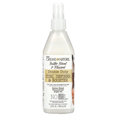 Creme of Nature, Mash Blend &amp Letseed, Double Duty, Curl Definer &amp Booster, 12 Fl Oz (355 ml)