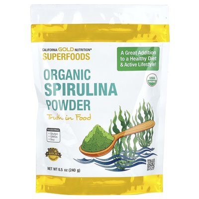 California Gold Nutrition, Superfoods, Organic Spirulina w proszku, 8,5 uncji (240 g)