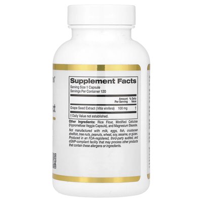 California Gold Nutrition, francuski ekstrakt z winogron, Vitaflavan®, 100 mg, 120 kapsułek warzywnych California Gold Nutrition, francuski ekstrakt z winogron, Vitaflavan®, 100 mg, 120 kapsułek warzywnych