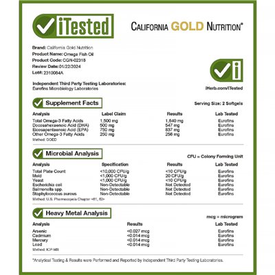 California Gold Nutrition, Norwegian omega-3 fish oil, natural lemon, 180 soft