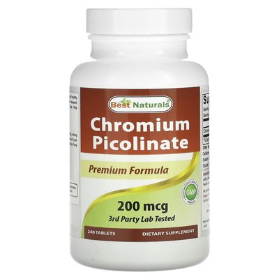 Best Naturals, Chromium Picolinate, 200 mcg, 240 tabletek