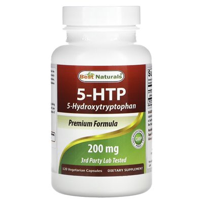 Best Naturals, 5-HTP (5-hydroksytryptofan), 200 mg, 120 kapsułek wegetariańskich