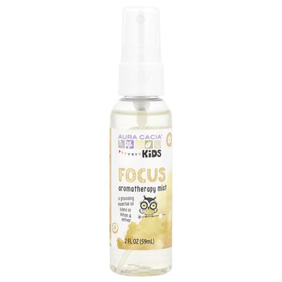 Aura Cacia, dzieci, mgła aromaterapeutyczna Focus, 2 Fl Oz (59 ml)