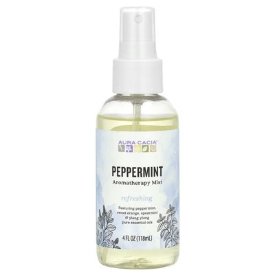 Aura Cacia, Aromaterape Mist, Peppermint, 4 Fl Oz (118 ml)