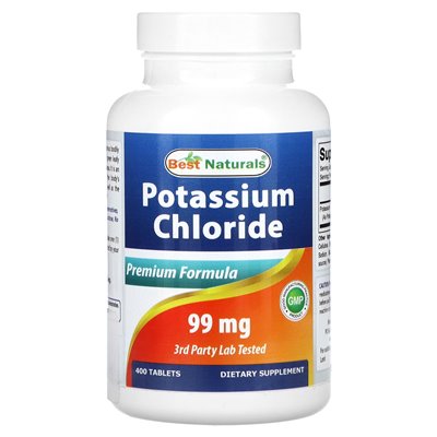 Best Naturals, Kaliumchlorid, 99 mg, 400 Tabletten