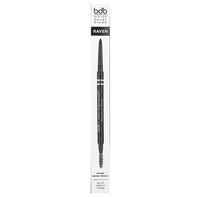 Beauty o wartości miliarda dolarów, brwi miliarda dolarów, brwi w punkcie: Micro Brow Pencil, Raven, 0,002 uncji (0,045 g)
