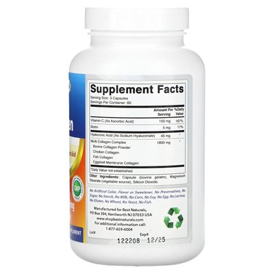 Best Naturals, Multi Collagen, 180 Kapseln
