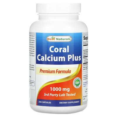 Najlepsze naturalne, koralowe wapń plus, 1000 mg, 250 kapsułek (500 mg na kapsułkę) Najlepsze naturalne, koralowe wapń plus, 1000 mg, 250 kapsułek (500 mg na kapsułkę)