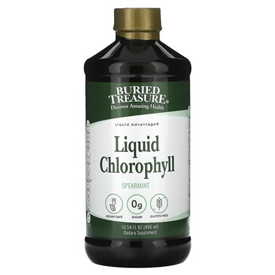 Buried Treasure, Flüssiges Chlorophyll, Grüne Minze, 16,54 Fl Oz (496 ml)