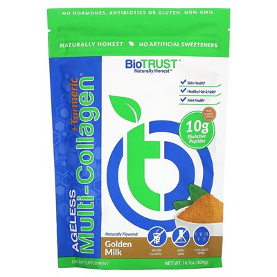 Biotrust, Ageless Multi-Collagen® + Kurkuma, Goldene Milch, 10,7 oz (304 g)