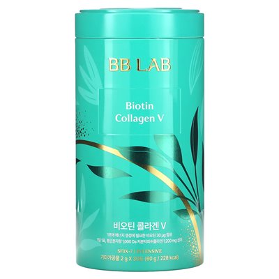 BB Lab, Biotin Colagen V, 30 pakietów, 2 g każdy BB Lab, Biotin Colagen V, 30 pakietów, 2 g każdy