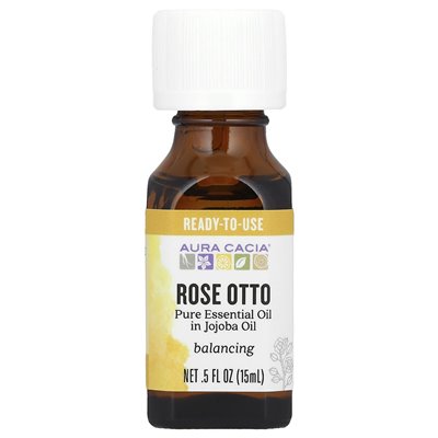 Aura Cacia, Pure Essential Oil in Jojoba Oil, Rose Otto , 0.5 fl oz (15 ml) Aura Cacia, Pure Essential Oil in Jojoba Oil, Rose Otto , 0.5 fl oz (15 ml)