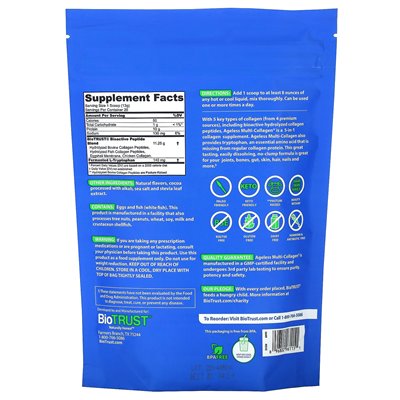 Biotrust, Ageless Multi-Collagen®, czekolada, 9,17 uncji (260 g)