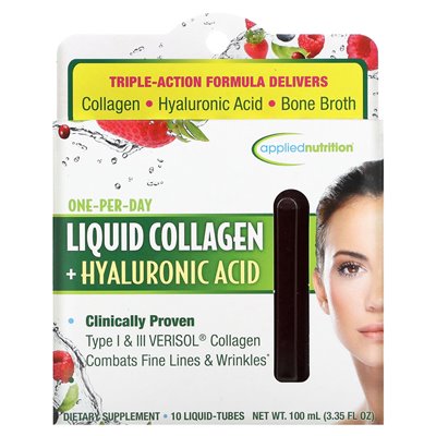 Applied Nutrition, Liquid Collagen + Hyaluronic Acid, 10 Liquid Rubs, 3.35 fl oz (100 ml)