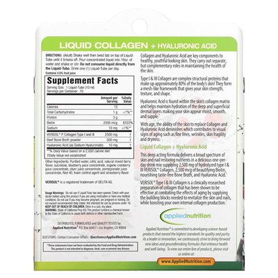 Applied Nutrition, Liquid Collagen + Hyaluronic Acid, 10 Liquid Rubs, 3.35 fl oz (100 ml)