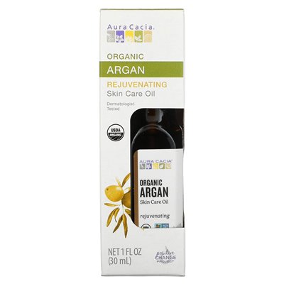 Aura Cacia, Organiczny olej do pielęgnacji skóry, odmładzanie, Argan, 1 Fl Oz (30 ml)