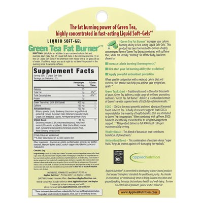 Applied Nutrition, Green Tea Fat Burner®, 30 Fast Acting Liquid Soft Irons