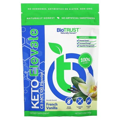 Biotrust, Keto Elevate, C8 MCT Powder, francuska wanilia, 6,3 uncji (181 g) Biotrust, Keto Elevate, C8 MCT Powder, francuska wanilia, 6,3 uncji (181 g)