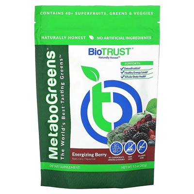 Biotrust, Metabogreens, Energying Berry, 9,2 uncji (261 g)