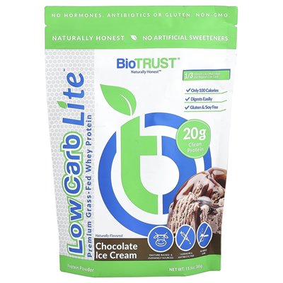 Biotrust, Low Carb Lite ™, białko serwatki karmione trawą premium, lody czekoladowe, 13,5 uncji (385 g) Biotrust, Low Carb Lite ™, białko serwatki karmione trawą premium, lody czekoladowe, 13,5 uncji (385 g)