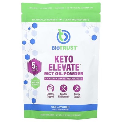 Biotrust, keto elevate ™, proszek olejowy MCT, bez skamielony, 6,35 uncji (180 g) Biotrust, keto elevate ™, proszek olejowy MCT, bez skamielony, 6,35 uncji (180 g)