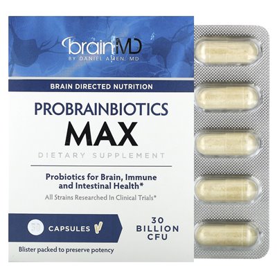 Brainmd, Probrainbiotics Max, 30 miliardów CFU, 30 kapsułek