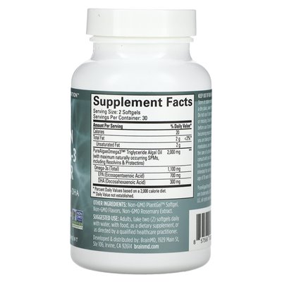 Brainmd, Vegan Power Omega-3, 60 weiche Pflanzen