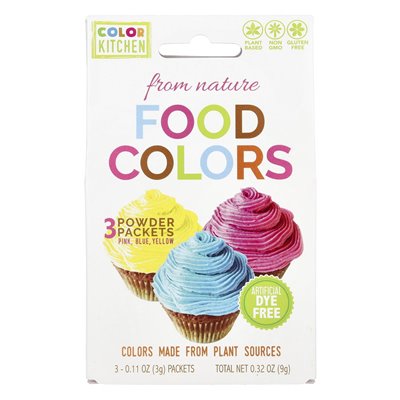 Colorkitchen, kolory żywności z natury, wielokolorowe, 3 pakiety proszkowe, 0,11 uncji (3 g) każdy