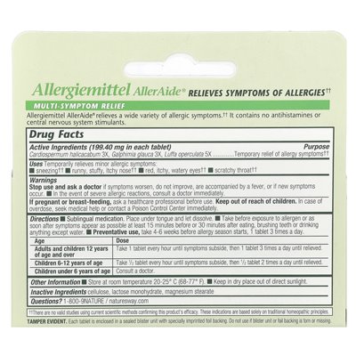 Bolericke &amp Tafel, Allergy Relief, Alergiemittel Alleraide®, 40 tabletek