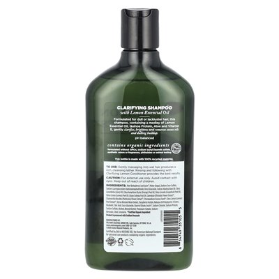 Avalon Organics, Shampoo, Clastifiying Cyton, 11 Fl Oz (325 ml)