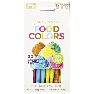 Colorkitchen, kolory żywności z natury, wielokolorowe, 10 kolorowych pakietów, 0,11 uncji (3 g) każdy