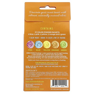 Colorkitchen, Lebensmittelfarben aus der Natur, multicolor, 10 Farbpakete à 3 g