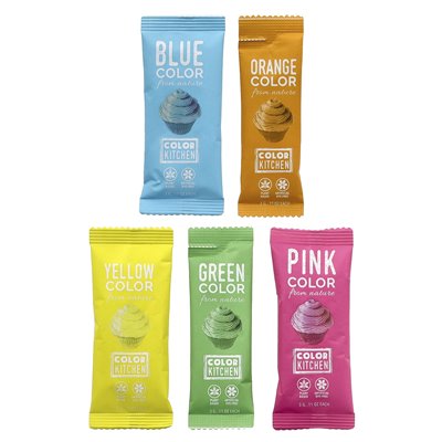 Colorkitchen, kolory żywności z natury, wielokolorowe, 10 kolorowych pakietów, 0,11 uncji (3 g) każdy