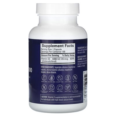 Brain, Vitamin D3 5000, 100 Kapseln