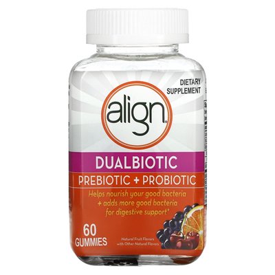 Align Probiotics, Dualbiotic, Prebiotyk + Probiotyk, Naturalny Owocowy, 60 Żelki Align Probiotics, Dualbiotic, Prebiotyk + Probiotyk, Naturalny Owocowy, 60 Żelki