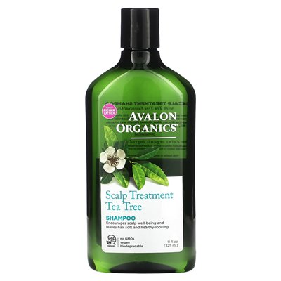 Avalon Organics, szampon, leczenie skóry głowy, drzewo herbaciane, 11 Fl Oz (325 ml)