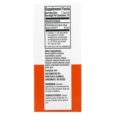 Wyrównaj probiotyki, wsparcie trawienne 24/7, suplement probiotyczny, 4 mg, 42 kapsułki