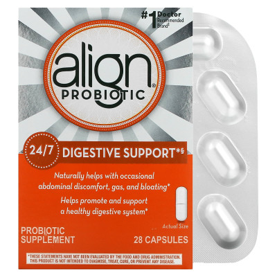 Wyrównaj probiotyki, wsparcie trawienne 24/7, suplement probiotyczny, 4 mg, 28 kapsułek Wyrównaj probiotyki, wsparcie trawienne 24/7, suplement probiotyczny, 4 mg, 28 kapsułek