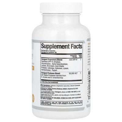 Arthur Andrew Medical, Devigest Ads®, Advanced Trawestive Support, 180 Kapseln