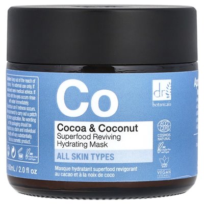 Dr Botanicals, Superfood Reviving Hydracting Beauty Mask, Kakao und Kokosnuss, 2,0 Fl Oz (60 ml)