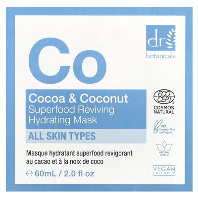 Dr Botanicals, Superfood Reviving Hydracting Beauty Mask, Kakao und Kokosnuss, 2,0 Fl Oz (60 ml)