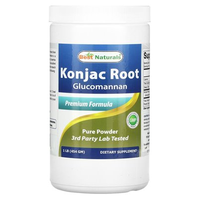Best Naturals, Konjac Root Glucomannan, 1 funt (454 g)